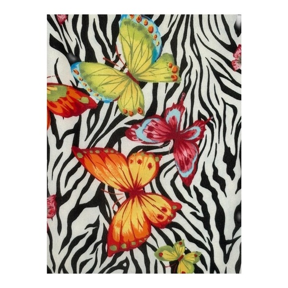 Vintage Le Suit Black Zebra Butterfly Print Skirt Suit Set Women Size 16P - Picture 6 of 12